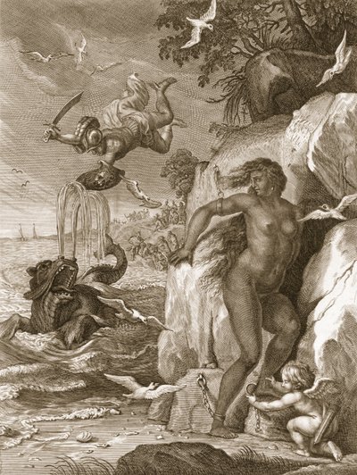 Perseo Libera a Andrómeda del Monstruo Marino, 1731 de Bernard Picart